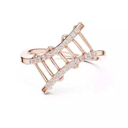 Round Diamond Bypass Engagement Wedding Ring 3DM STL Video