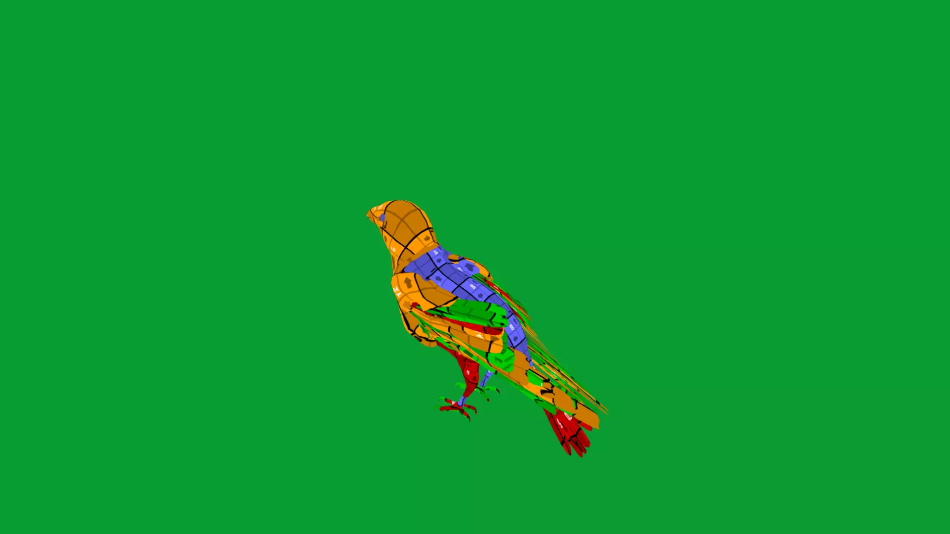 Asian Golden Weaver Bird Low-poly 3D model_35