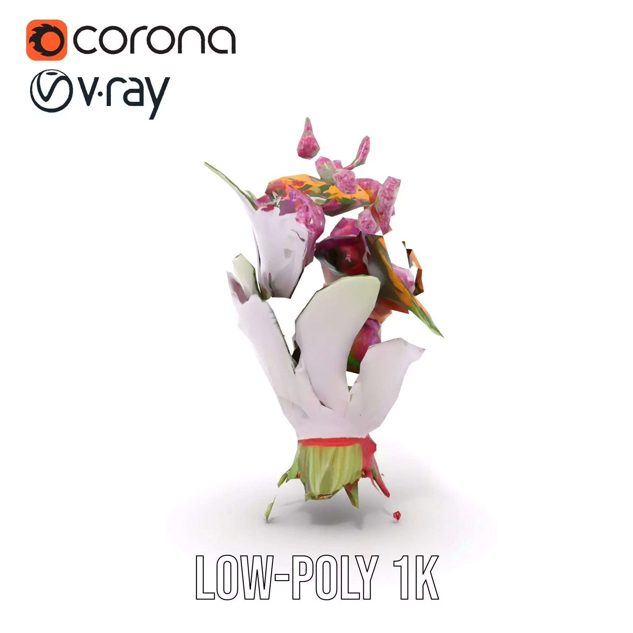 Vibrant Floral Bouquet model pack Low-poly 3D model_18