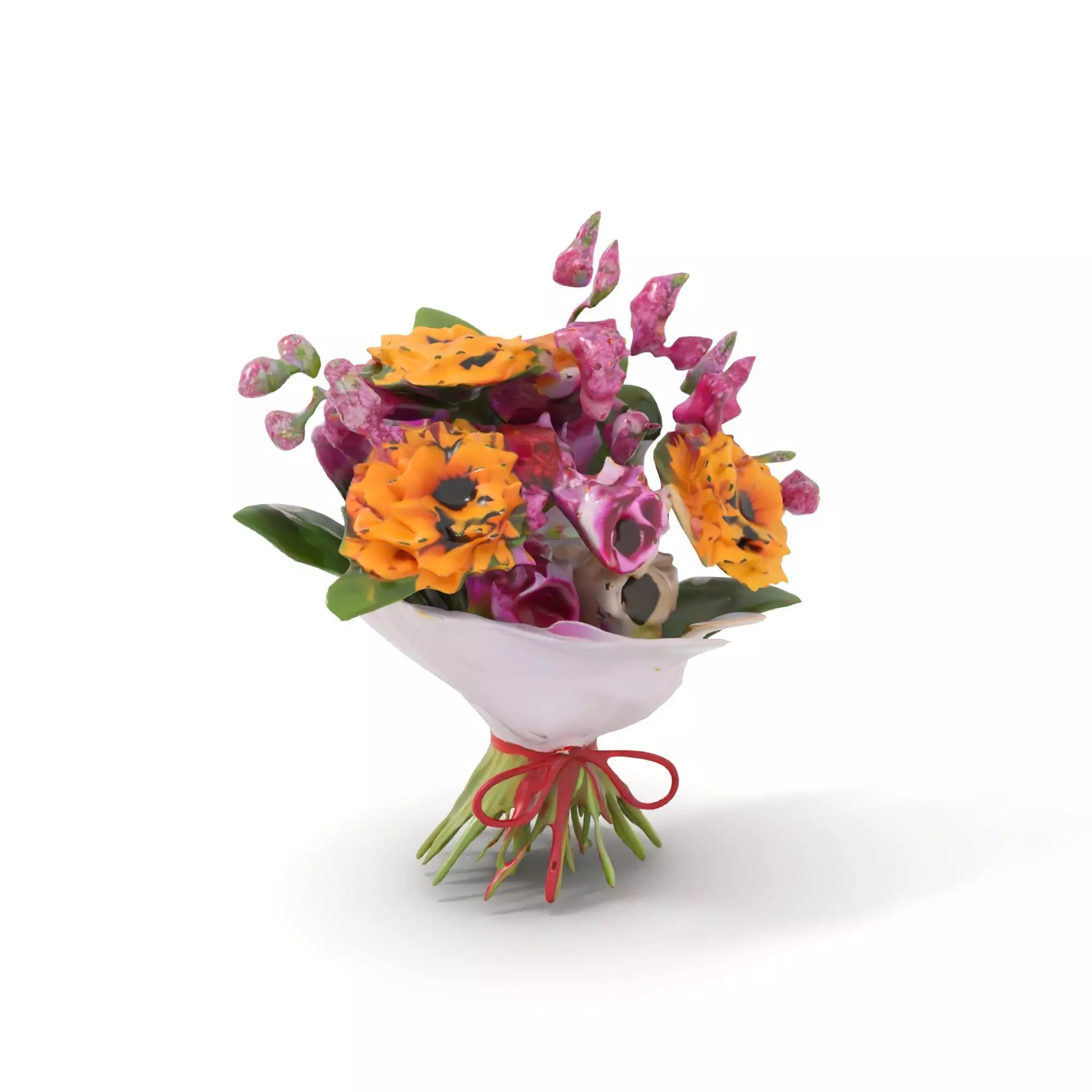 Vibrant Floral Bouquet model pack Low-poly 3D model_0