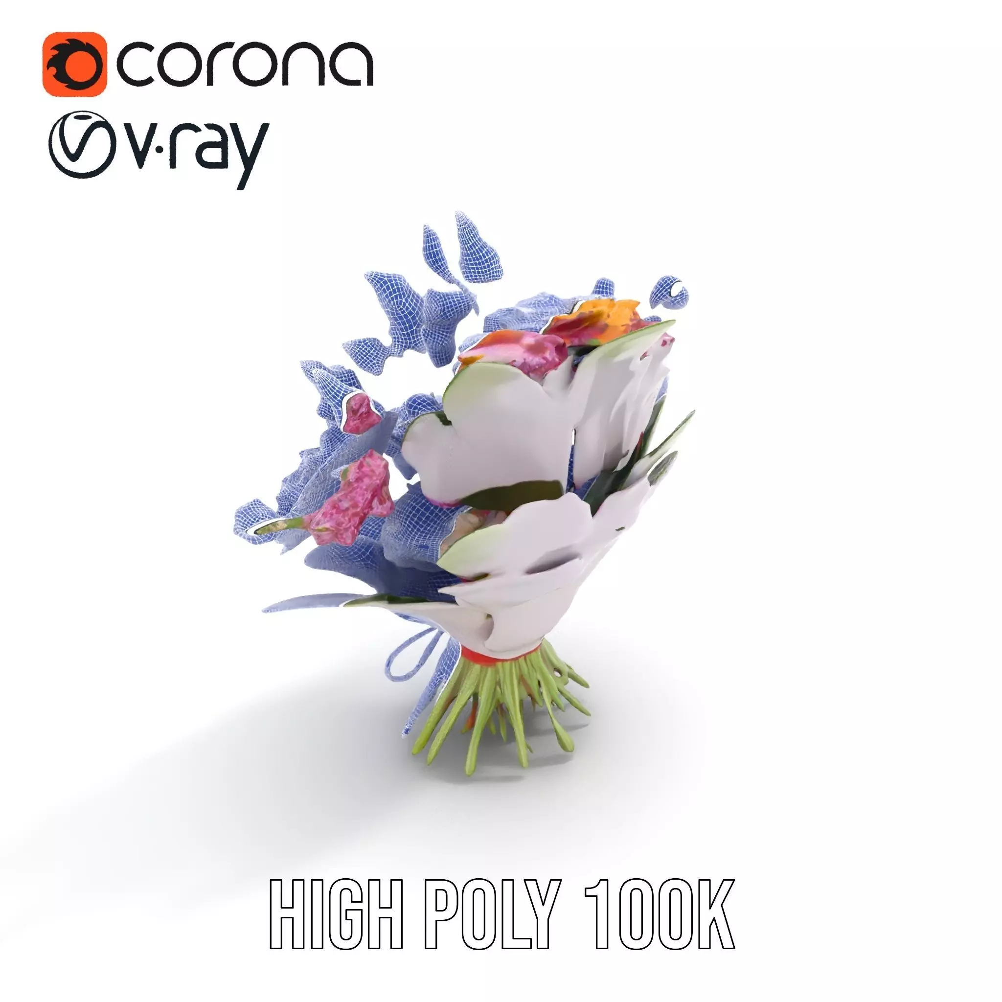 Vibrant Floral Bouquet model pack Low-poly 3D model_33