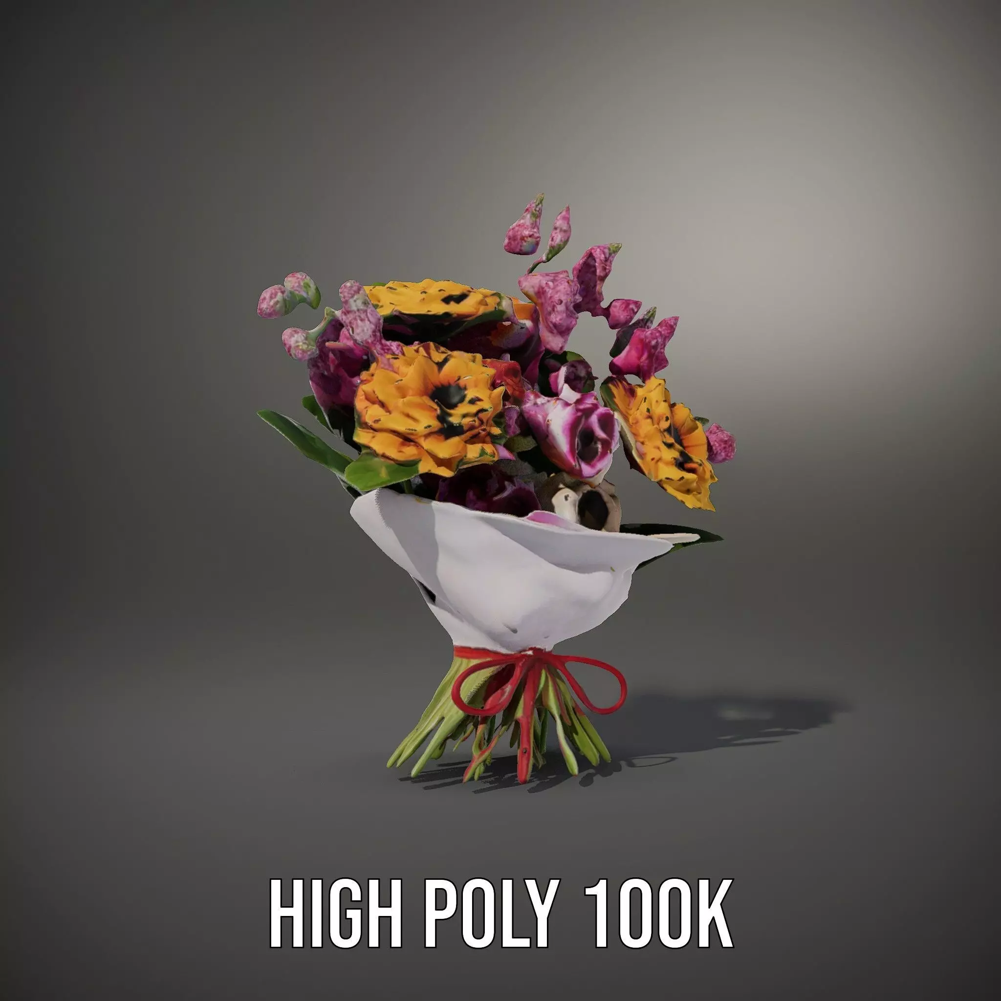 Vibrant Floral Bouquet model pack Low-poly 3D model_9