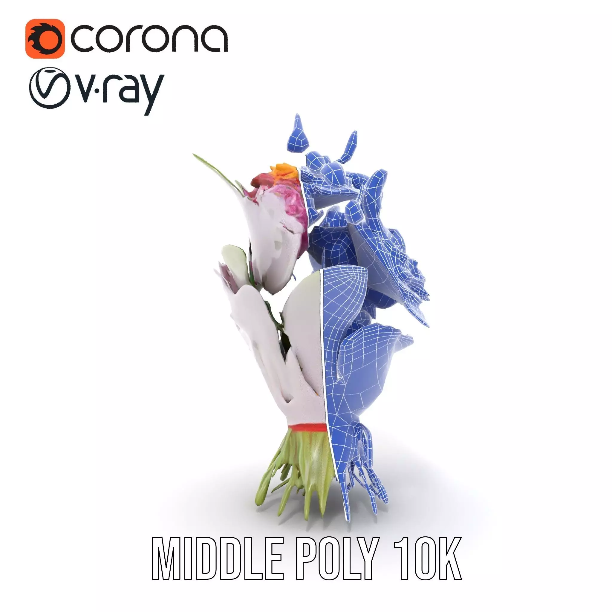 Vibrant Floral Bouquet model pack Low-poly 3D model_30