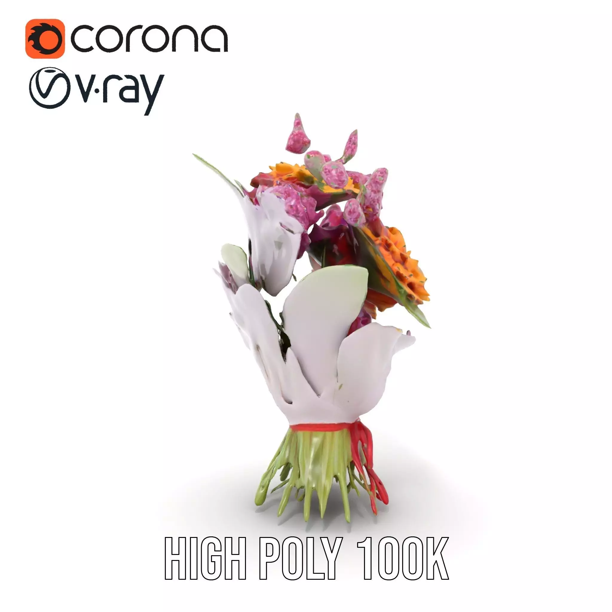 Vibrant Floral Bouquet model pack Low-poly 3D model_34