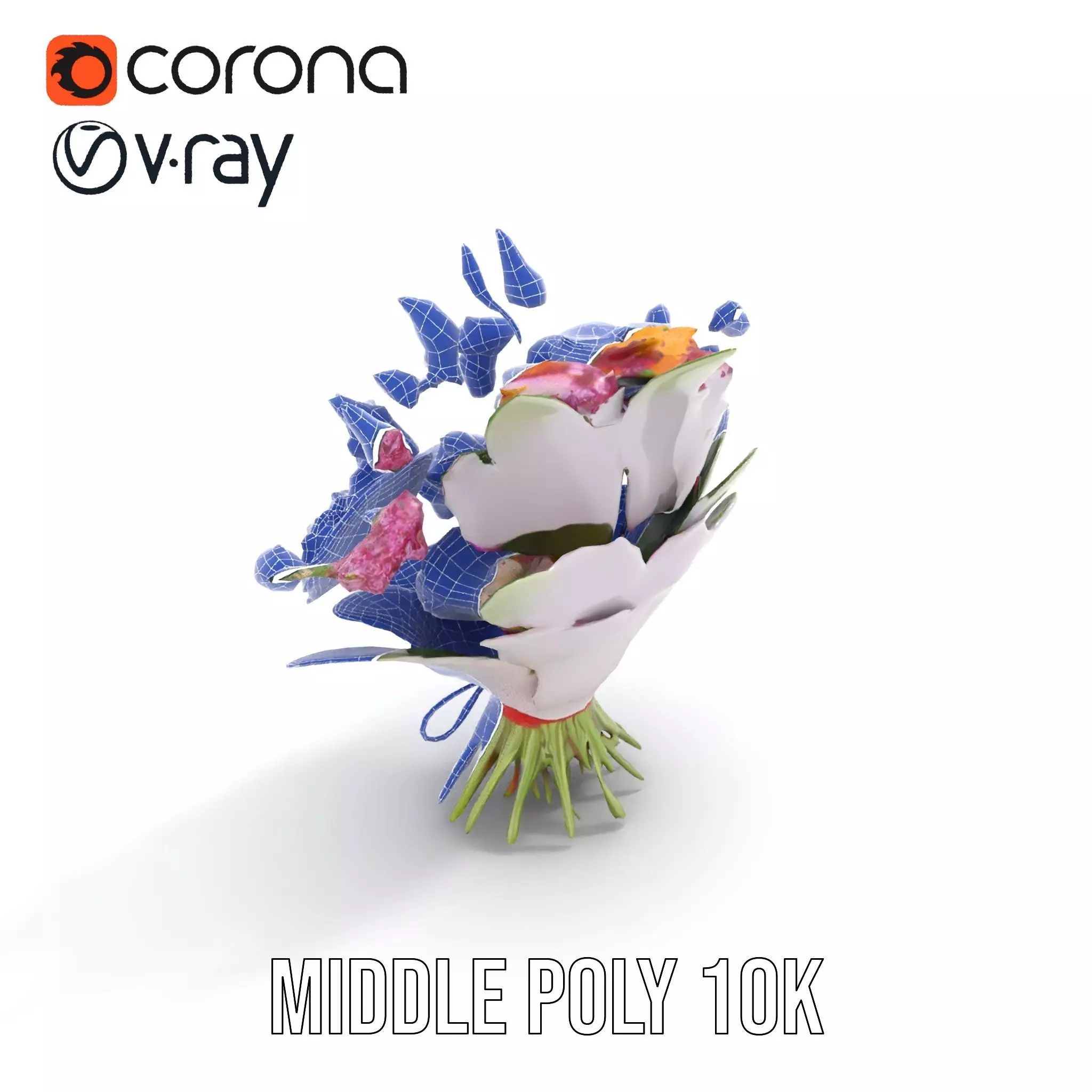 Vibrant Floral Bouquet model pack Low-poly 3D model_22