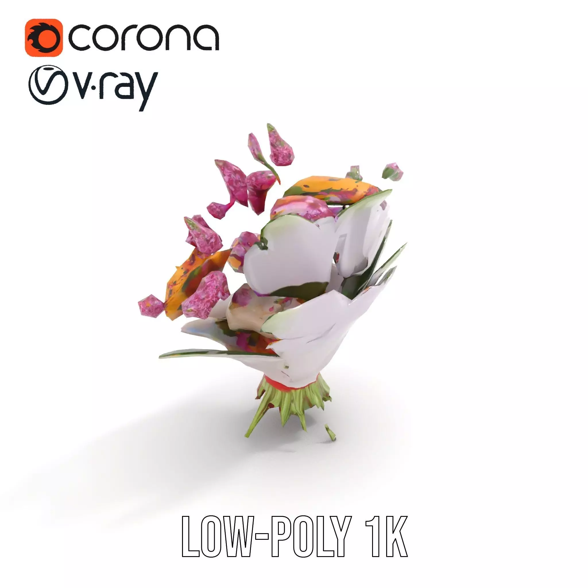 Vibrant Floral Bouquet model pack Low-poly 3D model_15