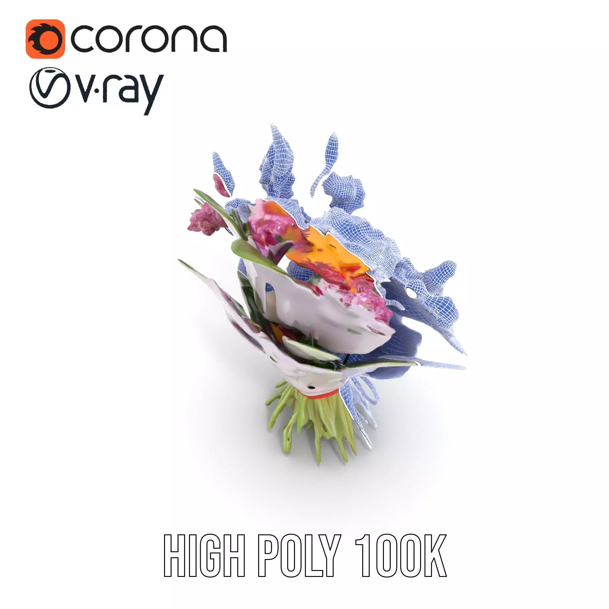 Vibrant Floral Bouquet model pack Low-poly 3D model_32