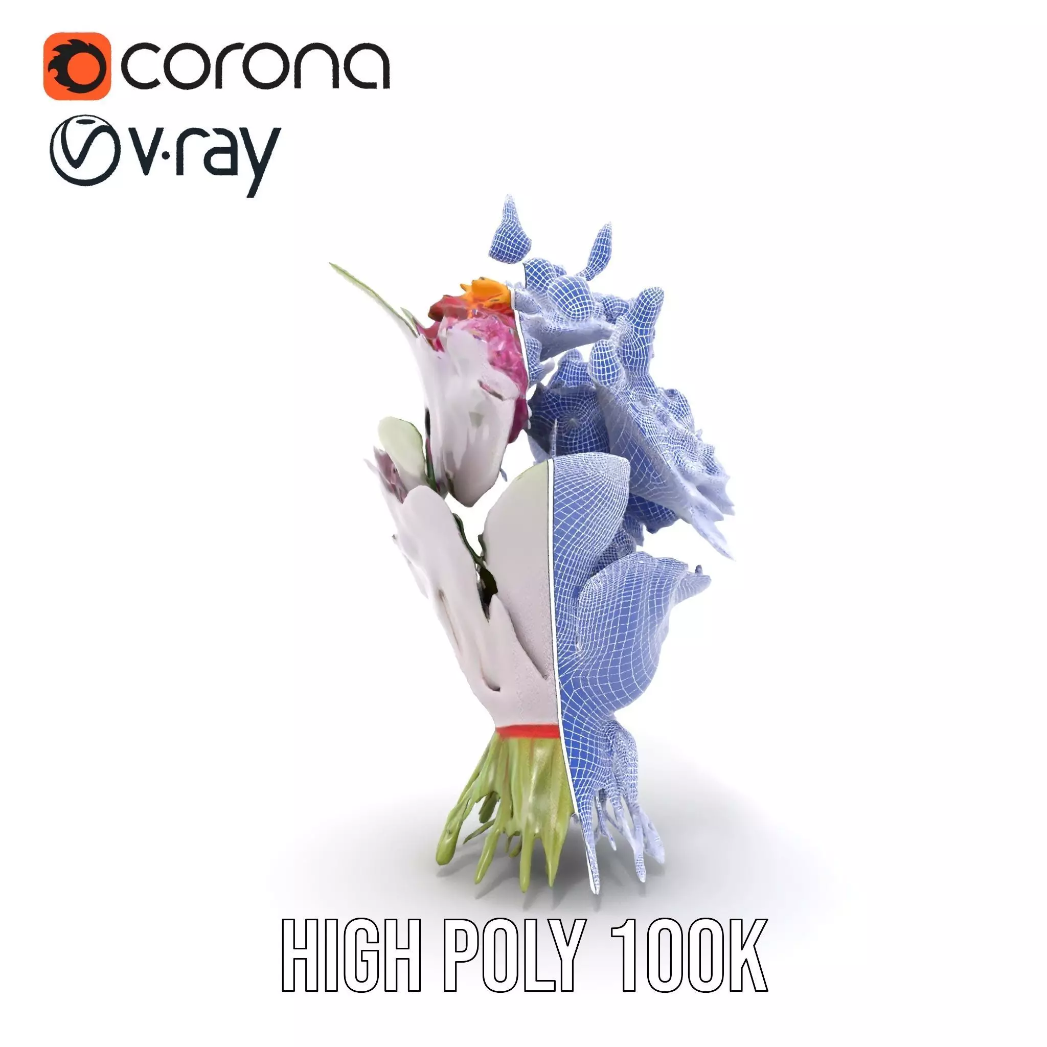 Vibrant Floral Bouquet model pack Low-poly 3D model_35