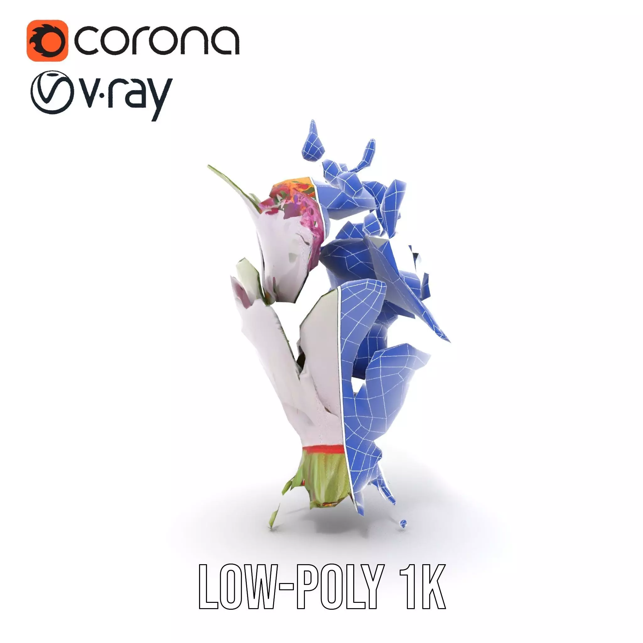 Vibrant Floral Bouquet model pack Low-poly 3D model_31