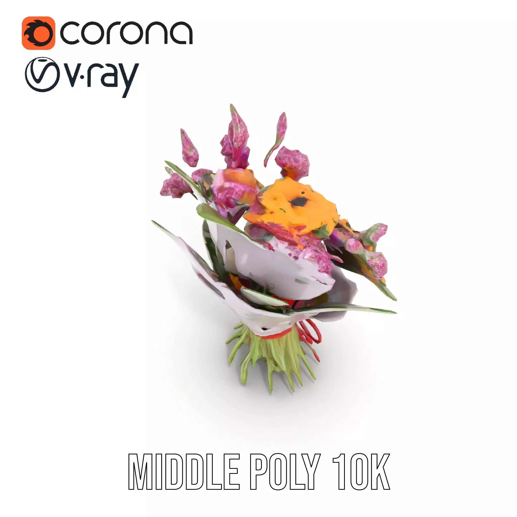 Vibrant Floral Bouquet model pack Low-poly 3D model_19