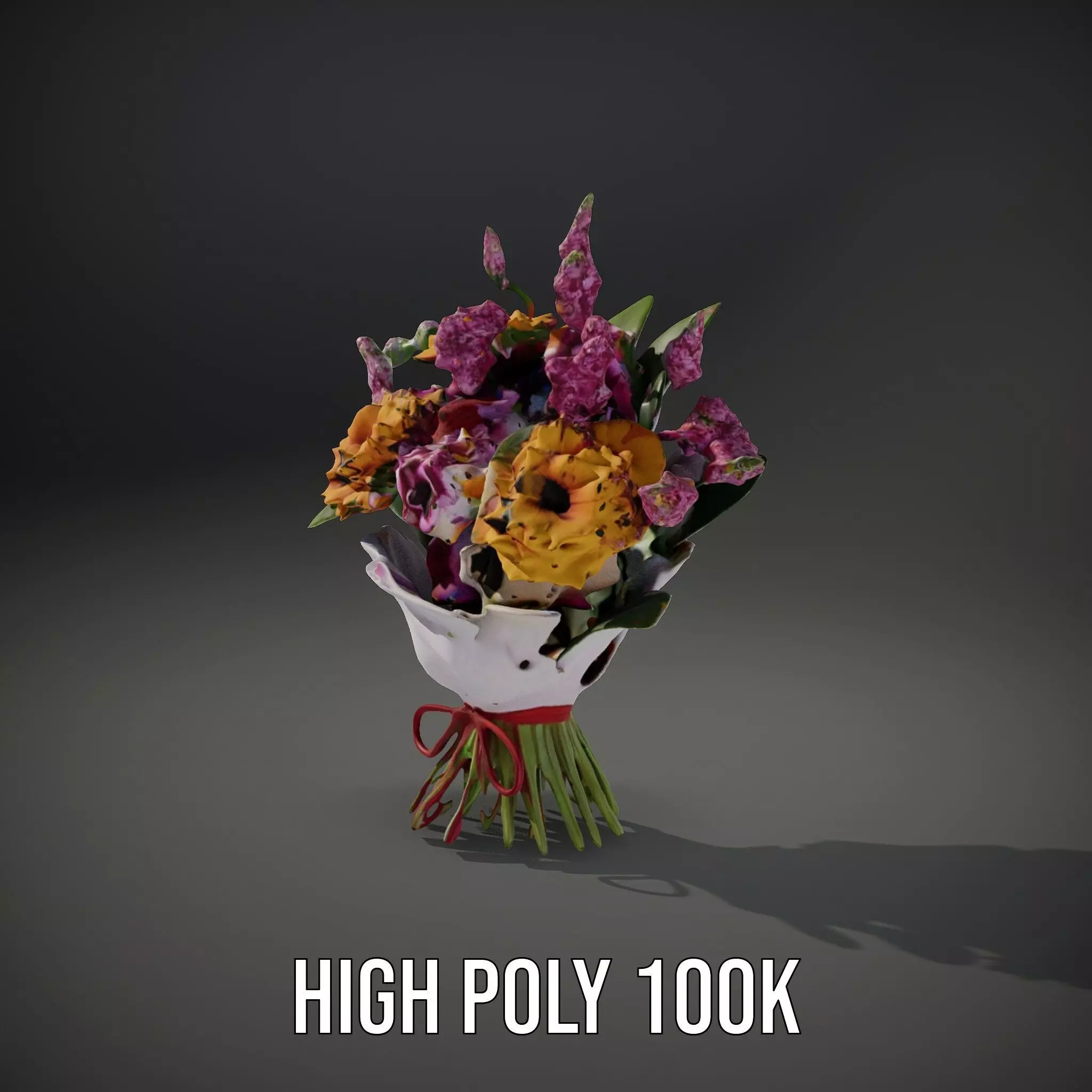 Vibrant Floral Bouquet model pack Low-poly 3D model_11