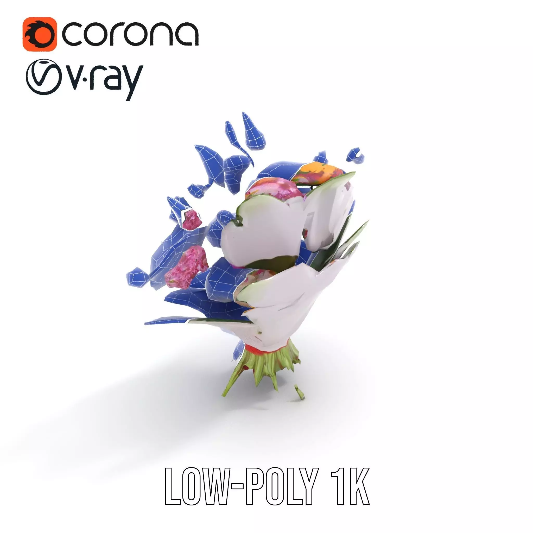 Vibrant Floral Bouquet model pack Low-poly 3D model_20