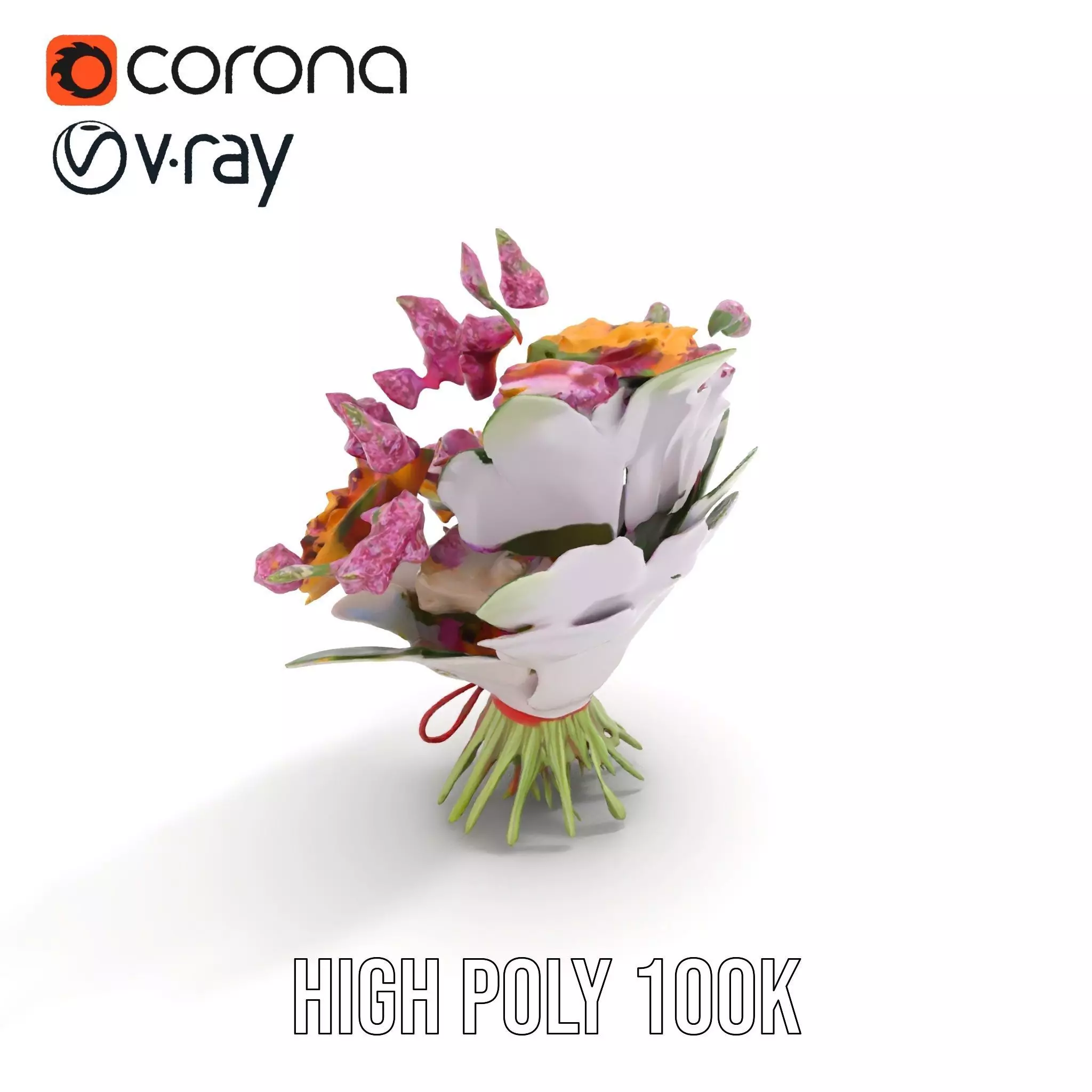 Vibrant Floral Bouquet model pack Low-poly 3D model_21