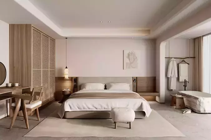 Wabi-sabi style bedroom