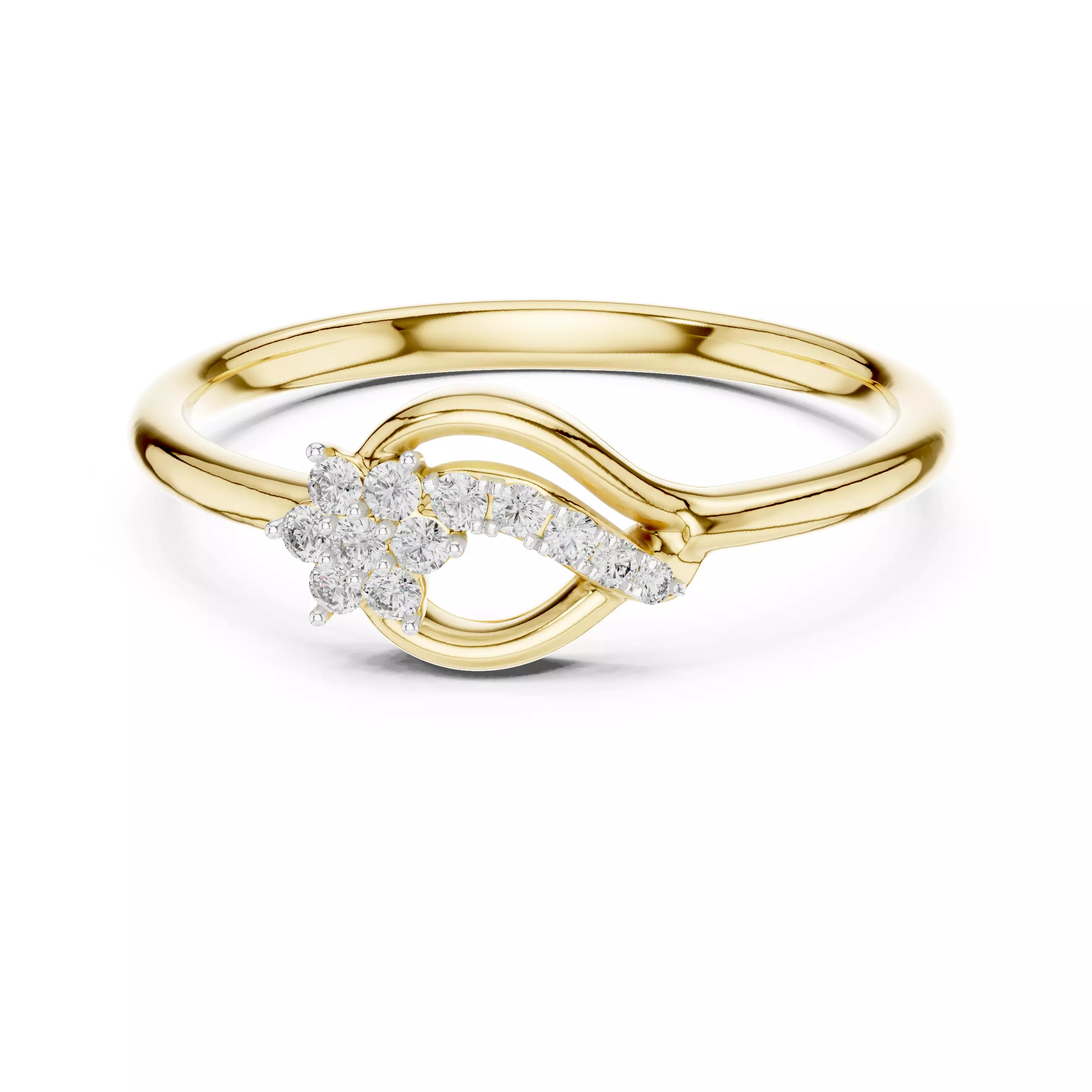 Round Cut Diamond Pear Shape Engagement Ring 3DM STL Video 3D print model_1