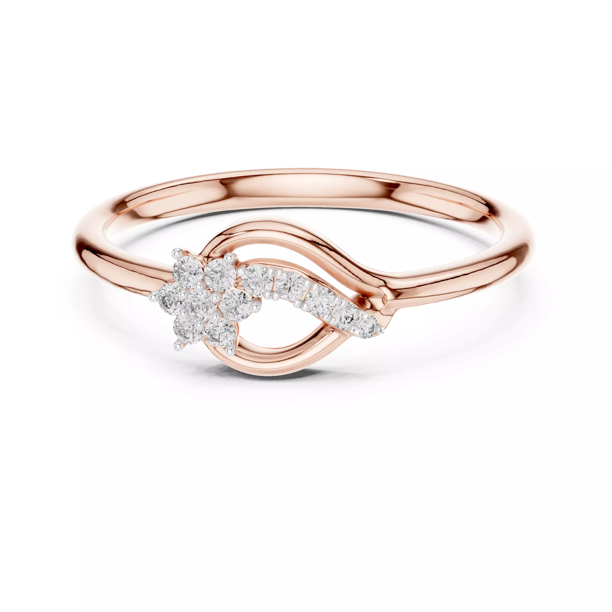 Round Cut Diamond Pear Shape Engagement Ring 3DM STL Video 3D print model_0