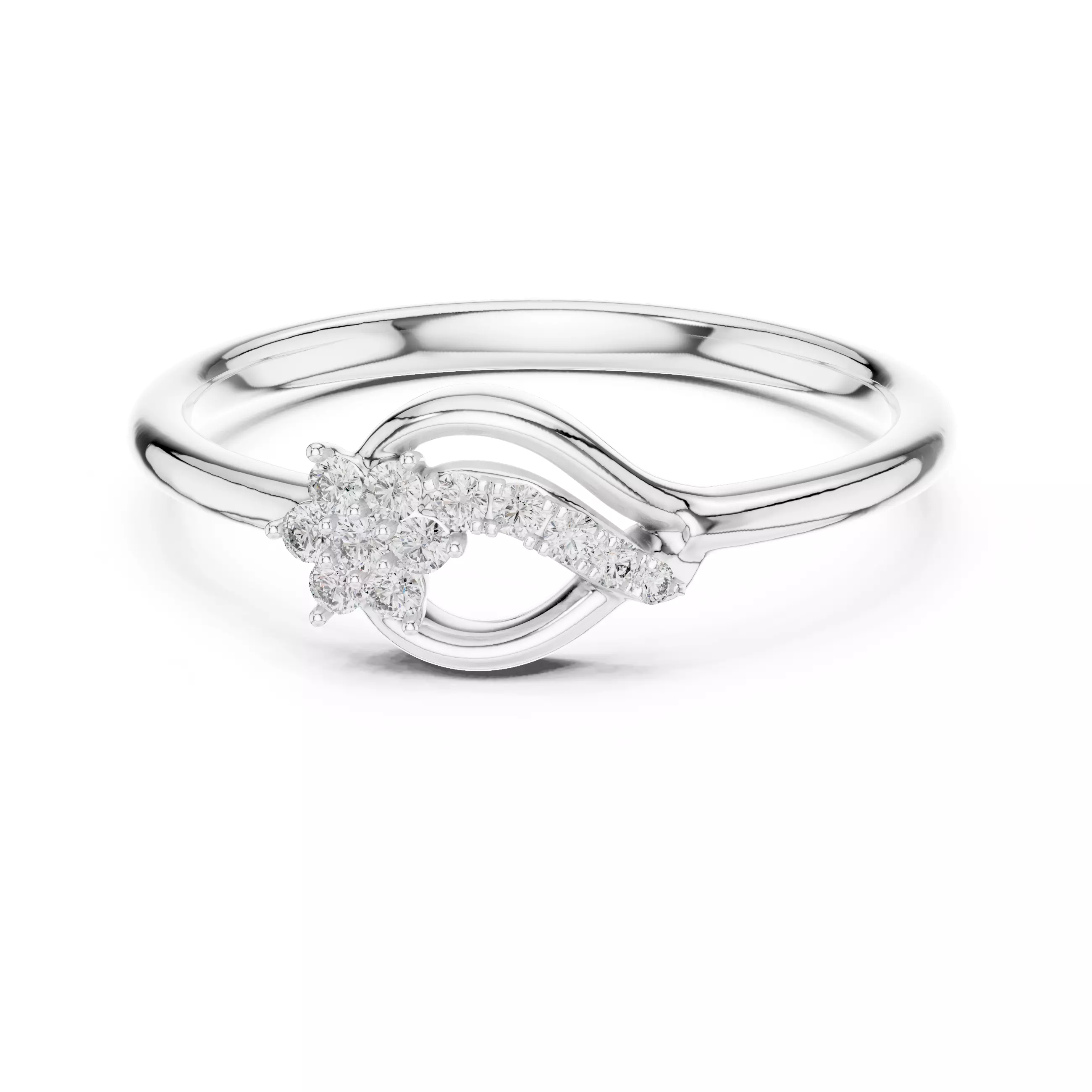 Round Cut Diamond Pear Shape Engagement Ring 3DM STL Video 3D print model_2