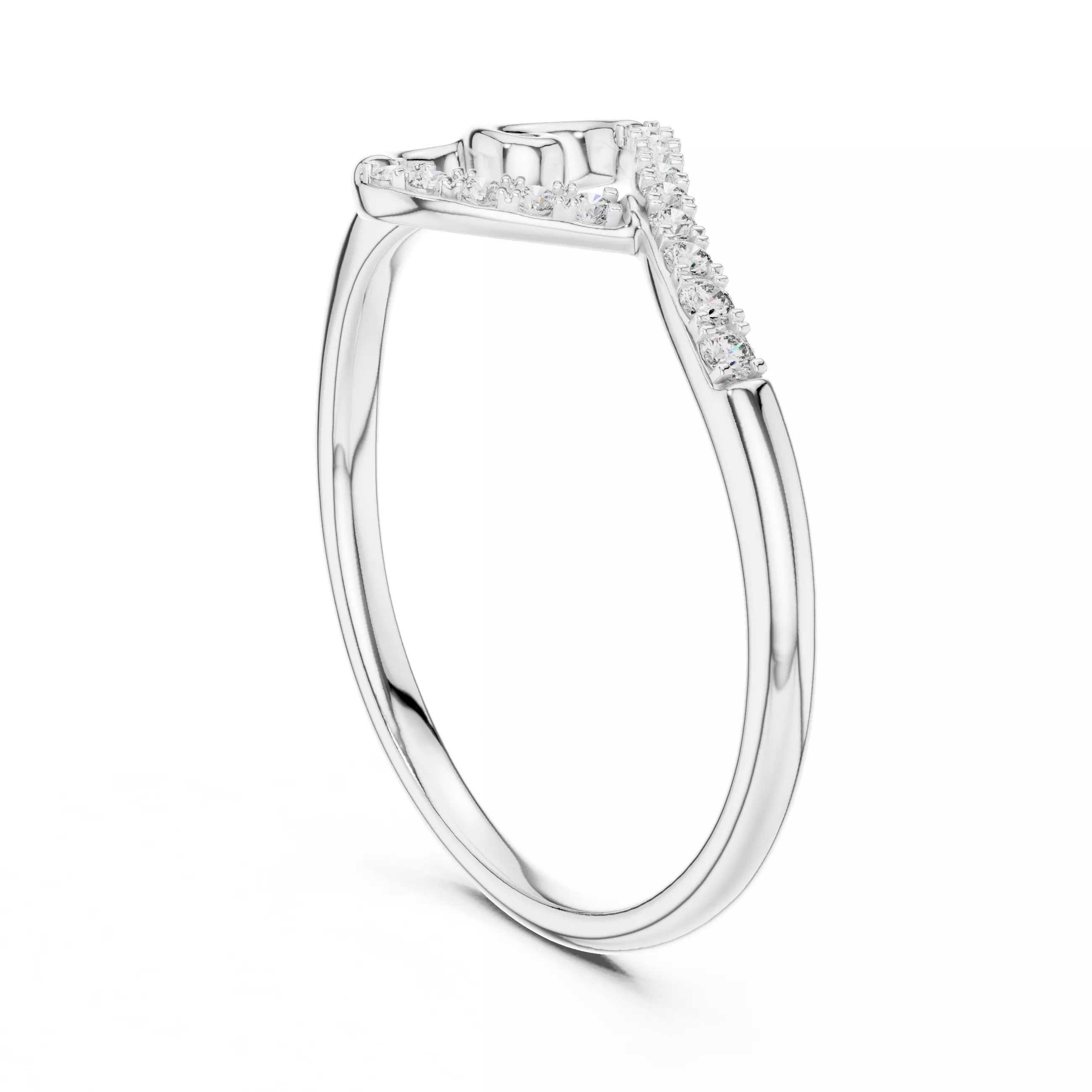 Round Diamond Heart Shape Engagement Ring 3DM STL Video 3D print model_9
