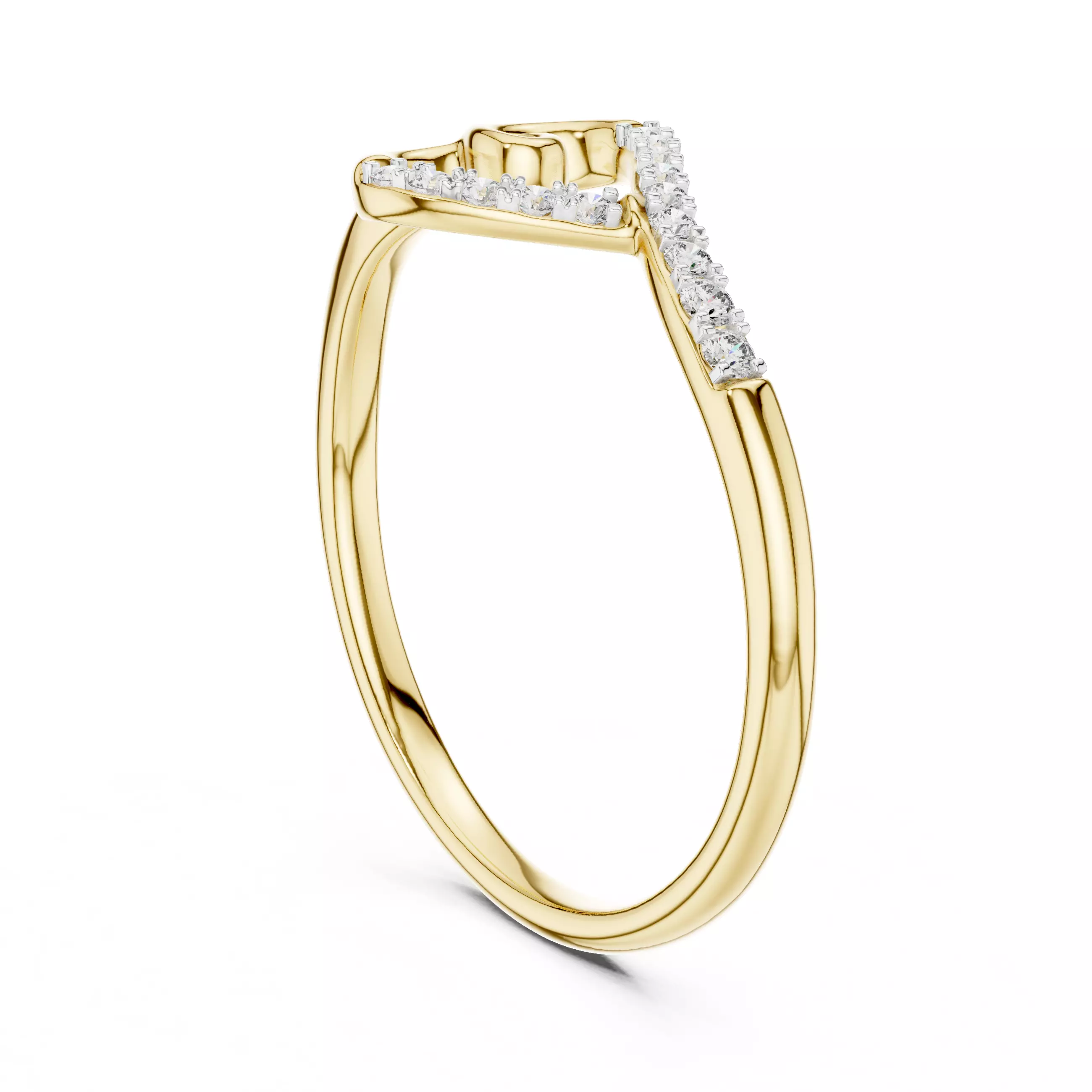 Round Diamond Heart Shape Engagement Ring 3DM STL Video 3D print model_6