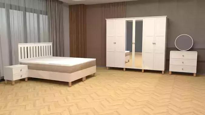 Bohem Bedroom Set - Wardrobe Nightstand Dresser Headboard