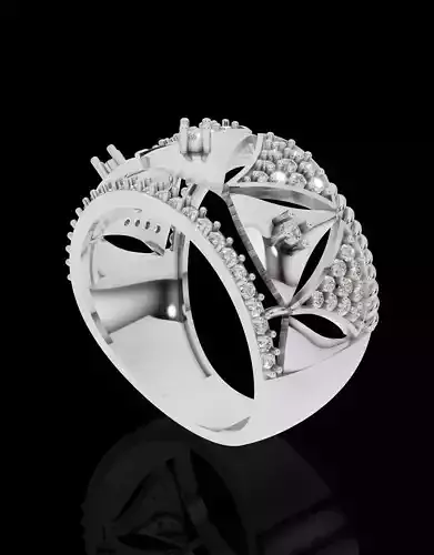 Geometric Diamond Statement Ring