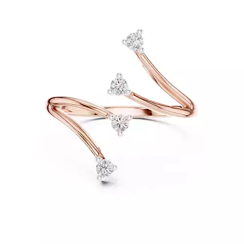 Bypass Shank Round Diamond Engagement Ring 3DM STL Video 3D print model