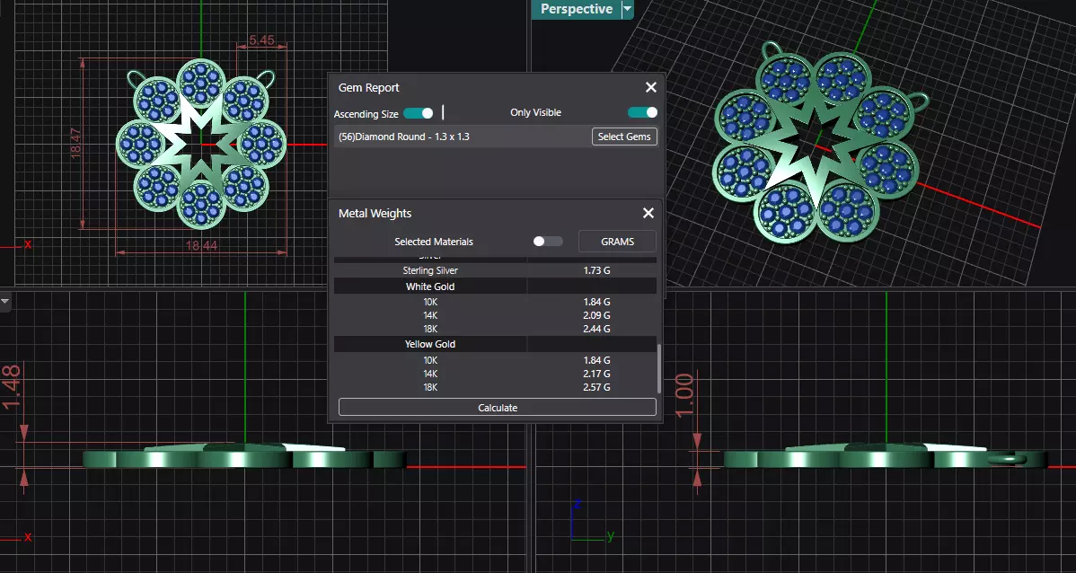 Minimal starflower pendant 3D print model_1