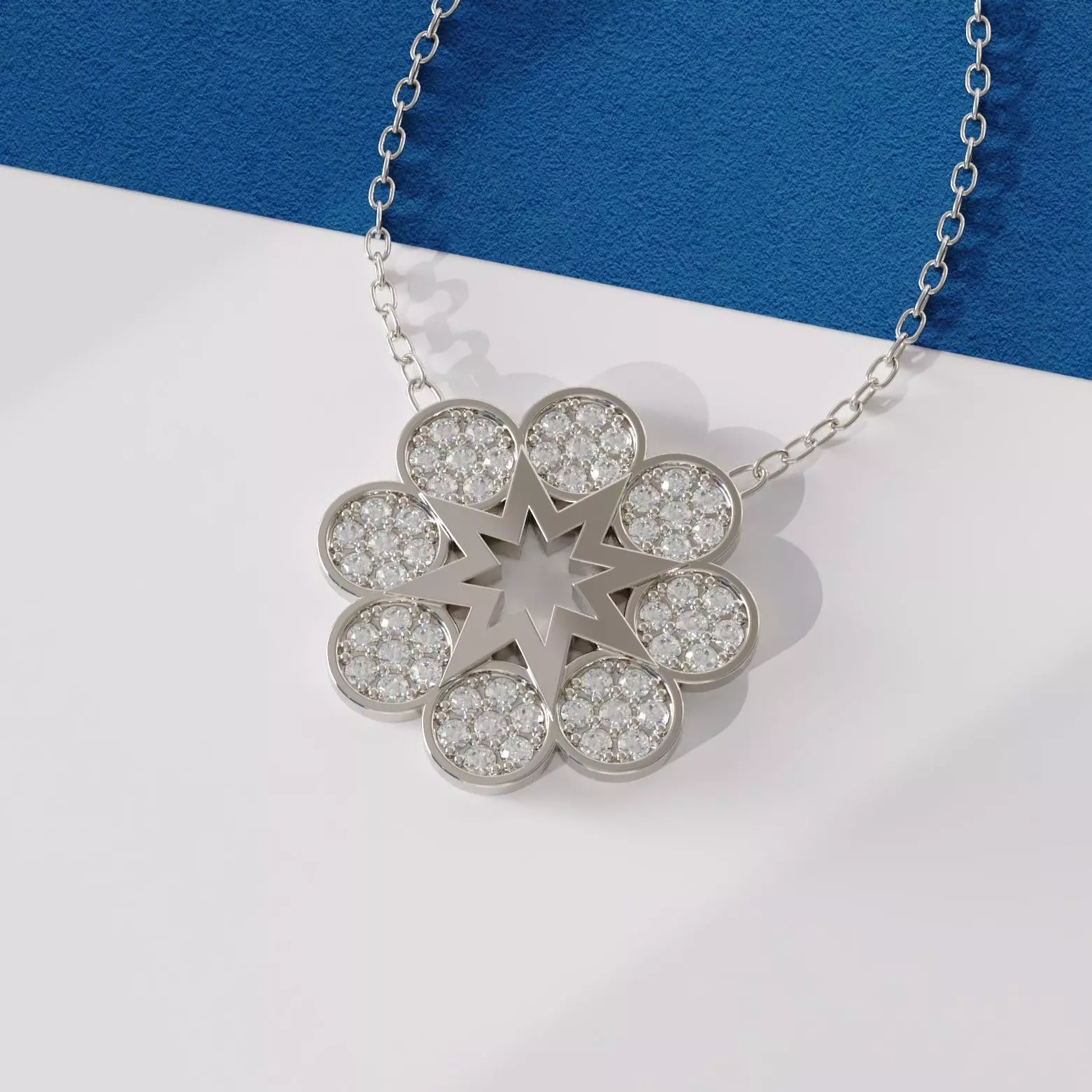 Minimal starflower pendant 3D print model_0