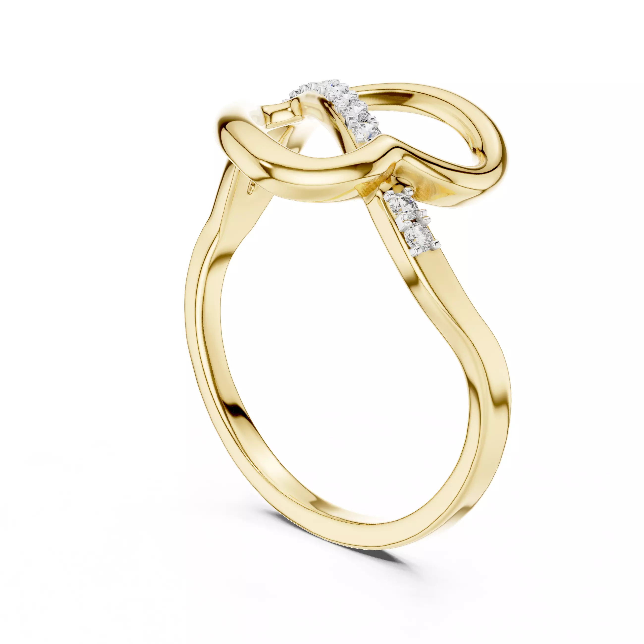 Round Cut Diamond Heart Shape Wedding Ring 3DM STL Video 3D print model_6