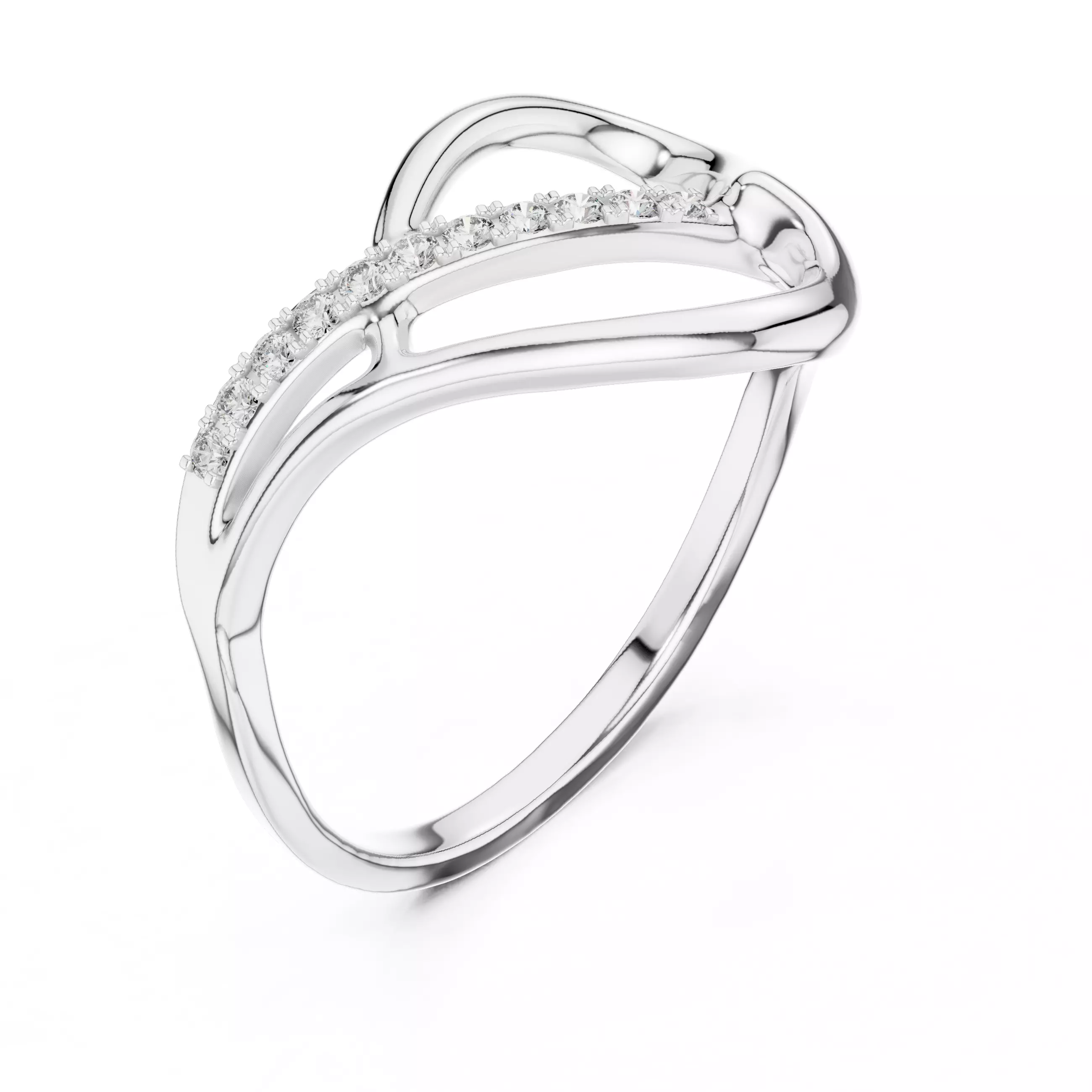 Round Cut Diamond Heart Shape Wedding Ring 3DM STL Video 3D print model_10