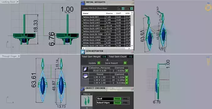 Coral and Diamond Cabochon Yellow Gold Drop Earrings je0122