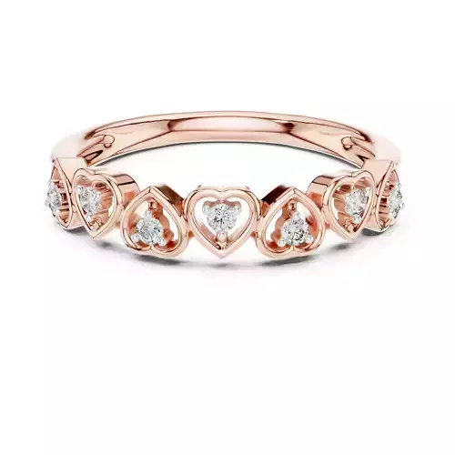 Round Cut Diamond Heart Shape Wedding Band 3DM STL Video 3D print model Round Cut Diamond Heart Shape Wedding Band 3DM STL Video 3D print model