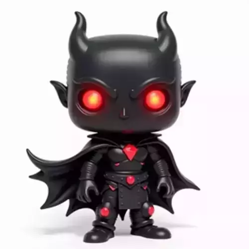 Chibi Demon Lord with Horns and Glowing Eyes 3D Model