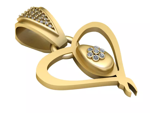 HEART PENDANT  3D print model_2