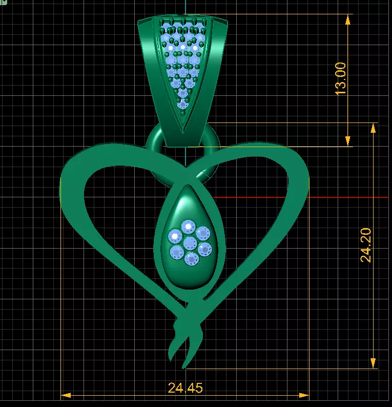 HEART PENDANT  3D print model_3