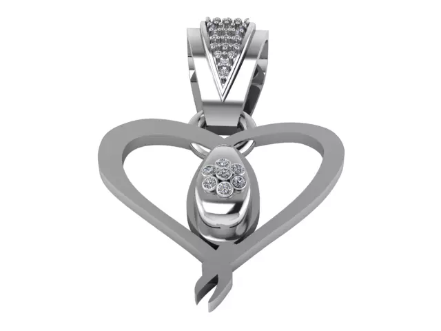 HEART PENDANT  3D print model_1