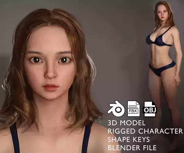 High-Realism 3D Female Character 3D model