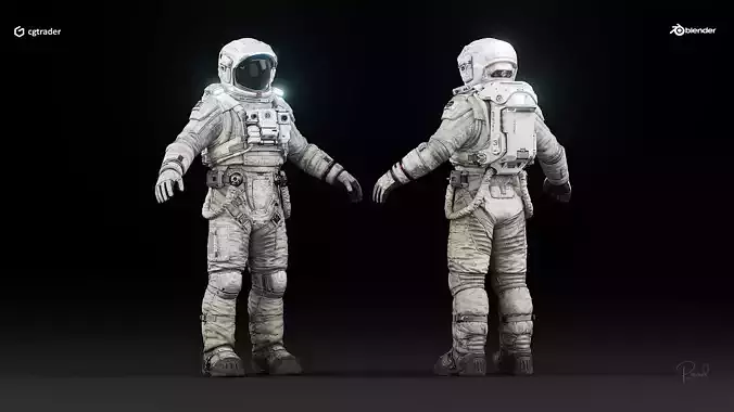 Realistic Astronaut Blender Low-poly 3D model