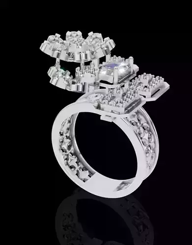 Radiant Blossom Rose Gold Diamond Ring