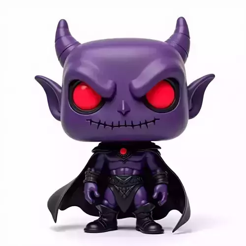 Chibi Purple Demon Lord Character 3D Model