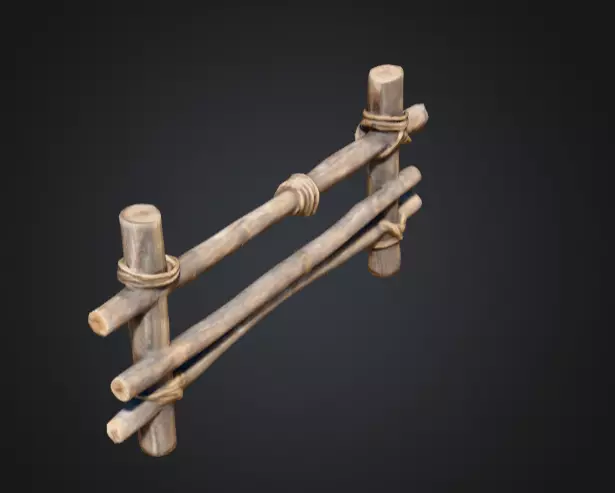 Rustic Boundaries Wood Low-poly 3D model_11