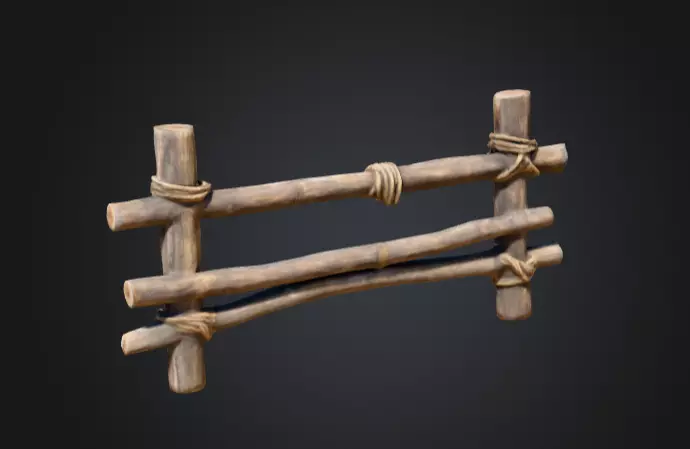 Rustic Boundaries Wood Low-poly 3D model_1