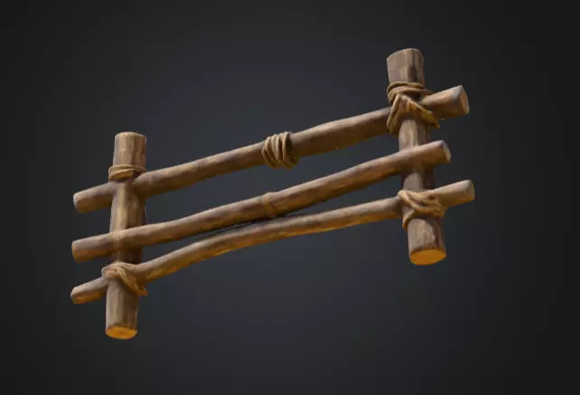 Rustic Boundaries Wood Low-poly 3D model_14