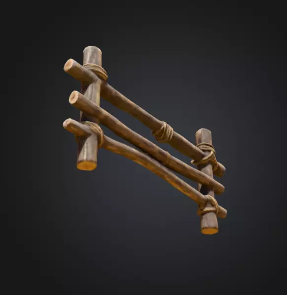 Rustic Boundaries Wood Low-poly 3D model_15