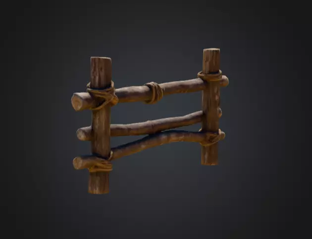 Rustic Boundaries Wood Low-poly 3D model_6