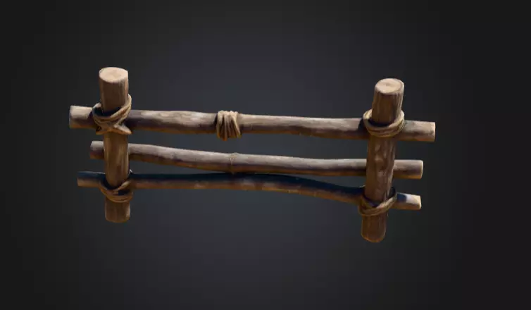 Rustic Boundaries Wood Low-poly 3D model_12