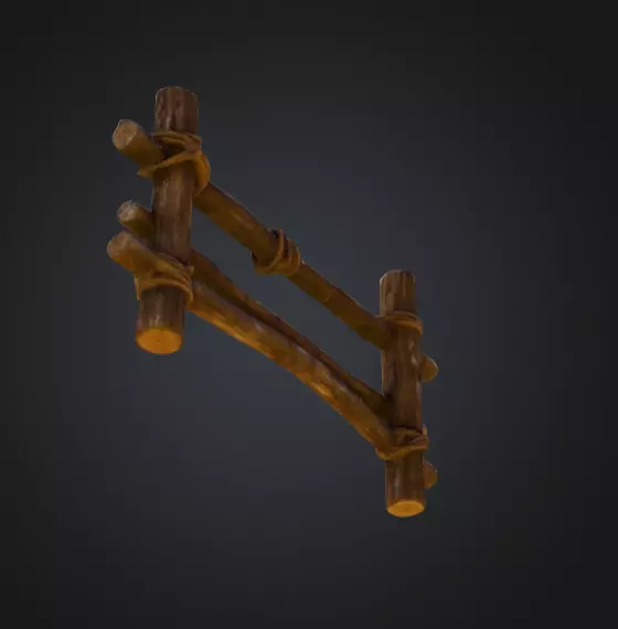 Rustic Boundaries Wood Low-poly 3D model_13