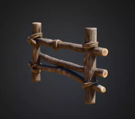 Rustic Boundaries Wood Low-poly 3D model_4