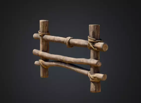 Rustic Boundaries Wood Low-poly 3D model_8