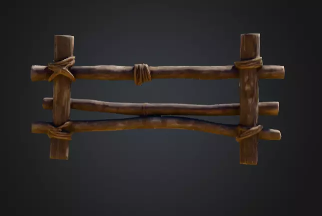 Rustic Boundaries Wood Low-poly 3D model_5